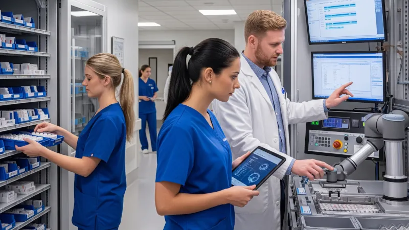 automação em intralogística hospitalar